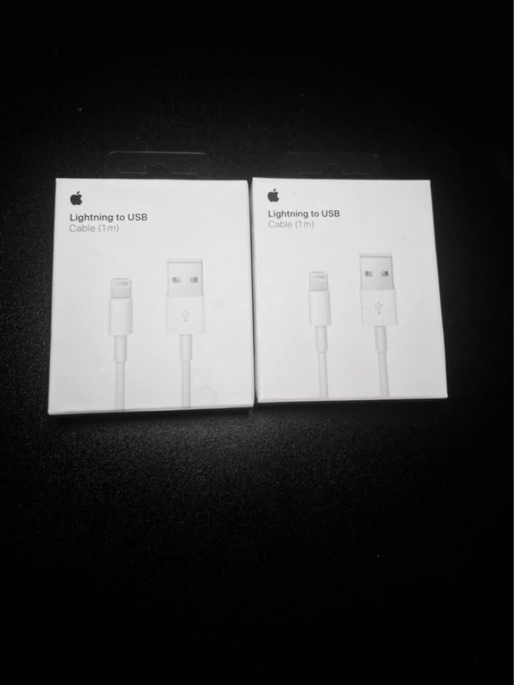 Two Apple Lightning to USB Cables 1m